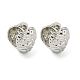 Textured Heart Rack Plating Brass Hoop Earrings EJEW-Z035-03P-1