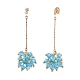 Faceted Glass Beads Stud Earrings EJEW-JE04095-01-2