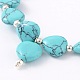 Heart Synthetic Turquoise Beads Charm Stretch Bracelets BJEW-JB02100-01-2