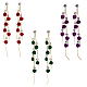 Anattasoul 3 paires de boucles d'oreilles pendantes en strass 3 couleurs EJEW-AN0003-76-1