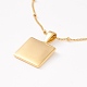 Ion Plating(IP) 304 Stainless Steel Square with Evil Eye Pendant Necklace for Women NJEW-F292-03G-3