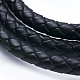Three Loops Braided Leather Cord Wrap Bracelets BJEW-F291-15P-3