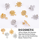 DICOSMETIC 32Pcs 2 Styles 2 Colors Stainless Steel Stud Earring Findings Flower and Tree with Loop and Earring Backs Platinum and Golden Earrings for Women Jewelry Making STAS-DC0007-30-4