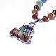 Natural & Synthetic Gemstone and Labradorite Pendant Necklaces NJEW-G324-A07-2