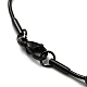 304 collier chaîne serpent ronde en acier inoxydable avec perles ovales NJEW-E098-04EB-3