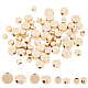 BENECREAT 64Pcs Real 14k Gold Plated Spacer Beads，4 Styles Smooth Round Beads Gold Spacers Flat Round Brass Metal Spacer Beads for DIY Jewelry Making Findings and Other Crafts KK-BC0009-95-1