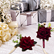 Craspire 2pcs 2 style poignet en soie de fleur rose et ensembles de broche en soie de fleur AJEW-CP0004-58-6