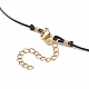 5 шт. 5 цвета лэмпворк сглаза круглый кулон из бисера ожерелья комплект с вощеным шнуром из полиэстера для женщин NJEW-JN04024-8