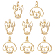 Benecreat 8 pz 2 stili vero 18k placcato oro pendenti di fascini del cane cubic zirconia ottone bull terrier fascini animali risultati dei gioielli per la collana KK-BC0010-32-1