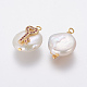 Pendenti con perle d'acqua dolce coltivate naturali PEAR-L027-13A-2