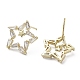 Star Cubic Zirconia Stud Earrings EJEW-G371-05G-2
