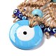 Flat Round with Evil Eye Glass Pendant Decorations EVIL-PW0002-18B-01-3