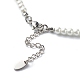Glass Pearl Round Beaded Necklaces for Kid NJEW-JN03604-5