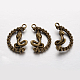 Tibetan Style Alloy Snake Pendants TIBEP-JC1153-AB-NF-1