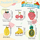 FINGERINSPIRE 6PCS Fruit Beaded Sew on Patches 6 Style Cherry Pineapple Banana Mango Strawberry Cloth Appliques Patches Handmade Beaded Appliques for Clothes DIY-FG0003-77-2