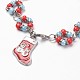Glass Seed Beads Charm Bracelets BJEW-JB03694-01-2