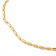 Brass Oval Beaded Chain Necklace NJEW-R260-02G-2