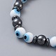 Perlas hechas a mano del mal de ojo de murano pulseras elásticas BJEW-JB04461-01-2