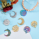SUPERFINDINGS 9Pcs 3 Style Hollow Moon Sun Star Pendants 304 Stainless Steel Pendants 3 Colors Rainbow Etched Metal Embellishments for DIY Bracelet Necklace Jewelry Making STAS-FH0001-66-4