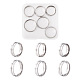 Yilisi 6Pcs 6 Style 202 & 304 Stainless Steel Grooved Finger Ring for Men Women RJEW-YS0001-01-1