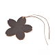 革のしおり  本好きのページマーカー  桜の形  ココナッツブラウン  170mm  花：58.5x59.5x2mm AJEW-WH0104-12A-1