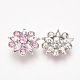 Alloy Rhinestone Snap Buttons X-SNAP-T001-14E-2