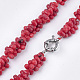 Synthetic Coral Beaded Necklaces NJEW-S414-22-2