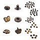 18 Sets Crown & Bowknot & Rose Flower Brass Leather Snap Buttons Fastener Kits SNAP-YW0001-05AB-4