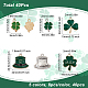 SUNNYCLUE 1 Box 40Pcs 8 Style Four Leaf Clover Charm St. Patrick's Day Enamel Lucky 4 Leaf Clover Charms Hat Irish Shamrock Green Charms for jewellry Making Charms Good Luck Earrings Craft Supplies ENAM-SC0002-87-2