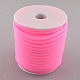 合成ゴム紐  中空  白いプラスチックスプール付き  ピンク  5mm  穴：3mm  約10.93ヤード（10m）/ロール RCOR-R001-5mm-03-2