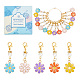 SUNNYCLUE 1 Box 30Pcs Stitch Markers Crochet Stitch Marker Daisy Flower Charms Pearl Beads Zipper Pull Clip On Removable Lobster Claw Clasp Charm Locking Knitting Markers for Weaving Sewing Quilting DIY-SC0021-24-1