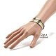 3Pcs 3 Color Arrow Shape Synthetic Hematite Braided Bead Bracelets Set BJEW-JB07502-3