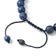 Bracelets de perles tressés réglables en lapis-lazuli naturel BJEW-JB09888-02-3