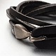 Style Casual bracelets rétro unisexe en cuir BJEW-F087-04-2