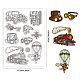 CRASPIRE Train Clear Rubber Stamps Steampunk Transparent Vintage Silicone Car Parachute Seals Stamp Journaling Card Making DIY Scrapbooking Photo Album Decorative Film Frame Stamp Sheets DIY-WH0448-0101-2