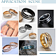 Unicraftale 16 шт. 16 стильное кольцо из титановой стали с рифлением для женщин RJEW-UN0002-62-6