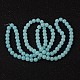 Fili di perle di vetro rotonde imitazione giada verniciate a spruzzo di colore turchese chiaro X-DGLA-S076-8mm-19-3