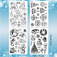 CRASPIRE 4PCS Christmas Silicone Clear Stamps Merry Christmas Snowflake Gift Happy New Year Holly Patterns Clear Stamps for Card Making Decoration DIY Scrapbooking Embossing Album Decor Craft DIY-CP0007-06C-2
