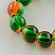 Chapelets de perle en verre transparent peint par pulvérisation DGLA-R023-8mm-04-1