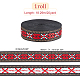 FINGERINSPIRE 20 Yards/18.3m Black Red Vintage Jacquard Ribbon 35mm Floral Butterfly Pattern Embroidered Woven Trim Ethnic Style Polyester Ribbons Retro Fabric Trim for Clothing and Craft Decor OCOR-WH0074-32-2