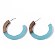 Resin & Walnut Wood Stud Earring Findings RESI-R425-01-A01-1