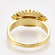 調節可能な真鍮の指指輪  エナメル  目  レッド  サイズ8  18mm RJEW-S044-058A-3