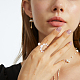 Anattasoul 4 pz 4 stili di plastica imitazione perla anello polsino aperto con perline RJEW-AN0001-18-6