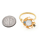 Круглое открытое кольцо-манжета с плетением из натурального жемчуга и драгоценных камней RJEW-T026-10G-6