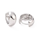 Brass Thick Hoop Earrings for Women EJEW-F303-04P-2