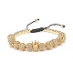 4pcs bracelet de perles tressées rondes et couronne de zircone cubique 4 couleurs avec hématite synthétique BJEW-JB08049-4