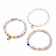 Ensemble de bracelets extensibles en perles de pierres précieuses mélangées naturelles 6pcs 6 styles BJEW-JB09117-3