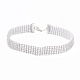 5 Row Crystal Rhinestone Choker Neckalce, Wide Rhinestone Necklace for Women, Platinum, 12.6 inch(32cm)