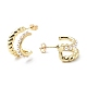 ABS Plastic Pearl Beaded C-shape Stud Earrings for Women EJEW-G333-05G-2
