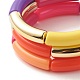 Acrylic Tube Beaded Stretch Bracelets Set BJEW-JB07775-5